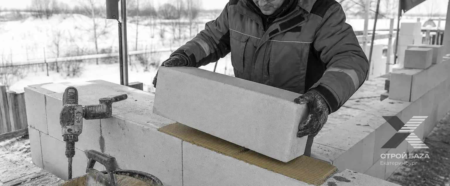 Кладка газобетонных блоков на зимний клей